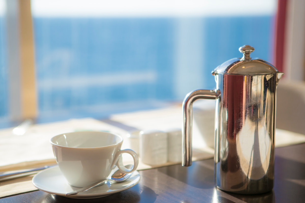 Tea time in front of the sea
