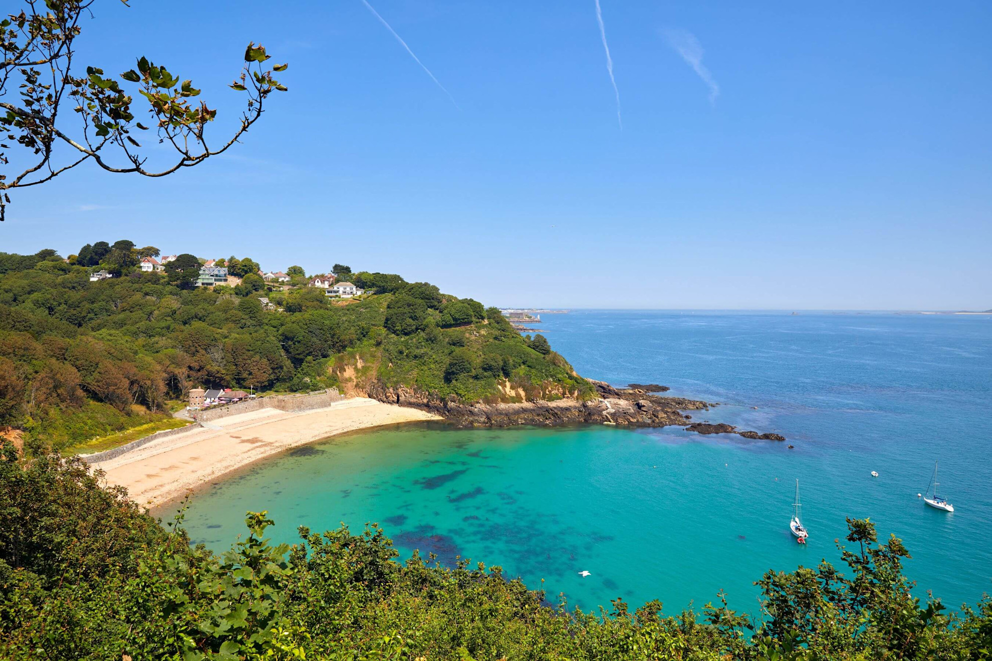 Looking down over Fermain Bay beach, Guernsey