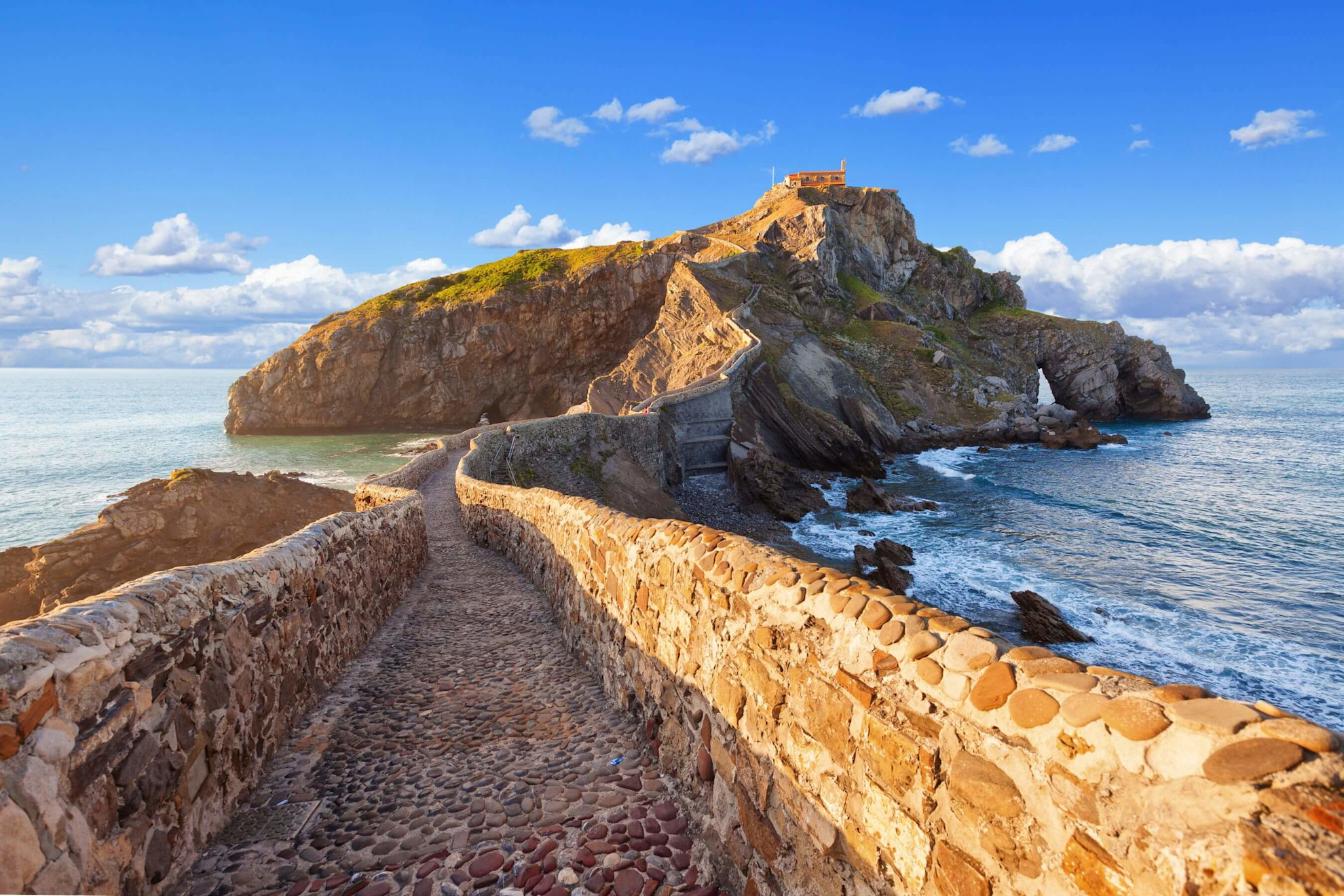 San Juan de Gaztelugatxe on a sunny day, Basque country, Spain