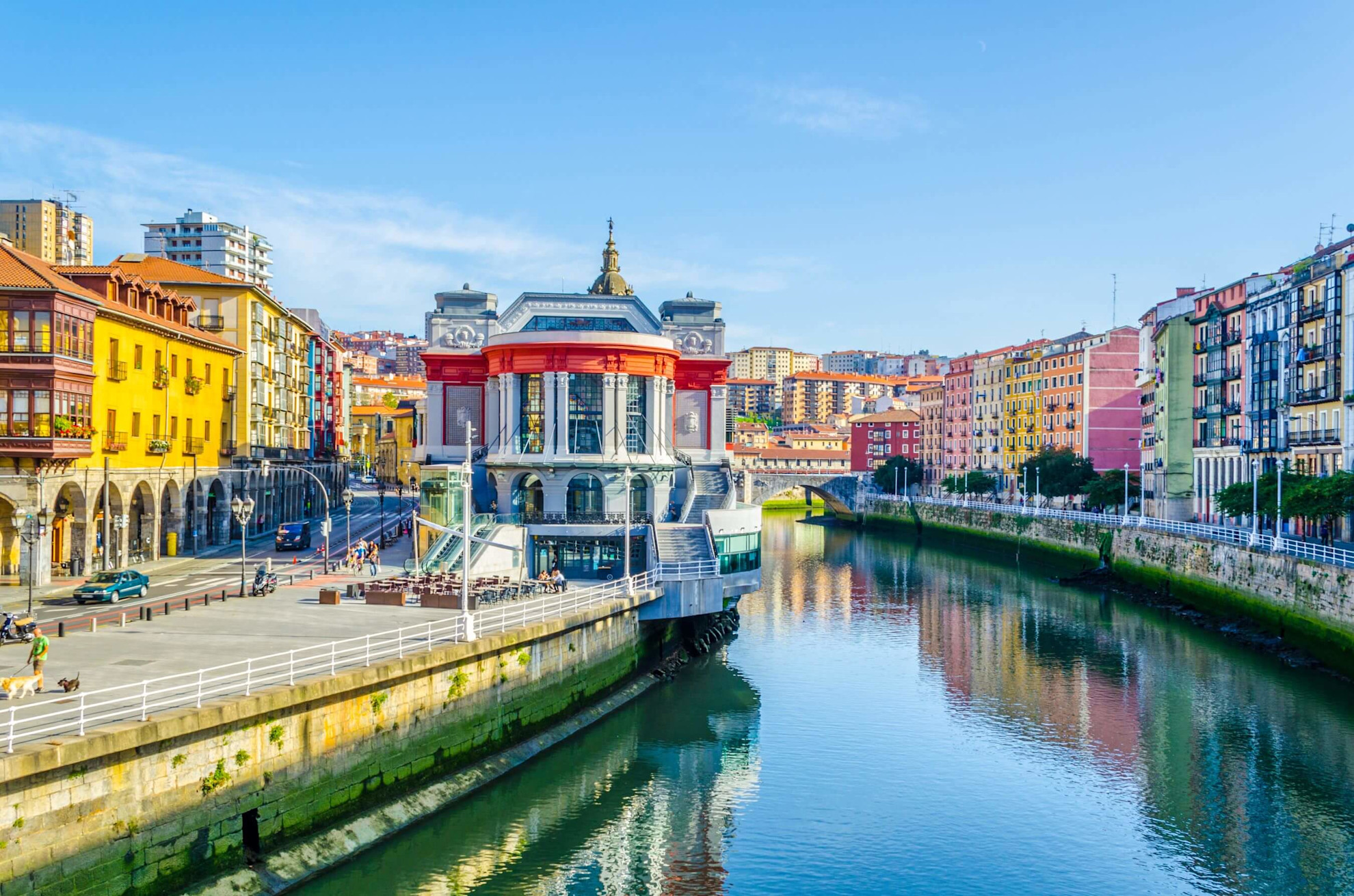 A view down the river in the centre of Bilbao - Pais Vasco