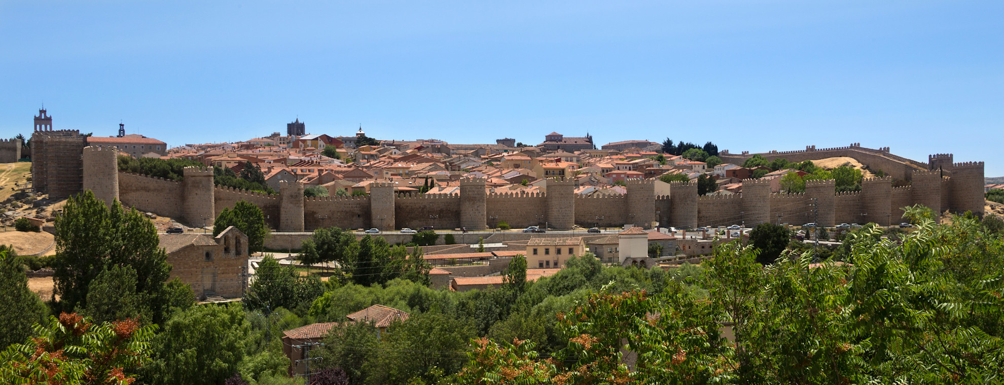 The medieval city walls and the city of Avila
