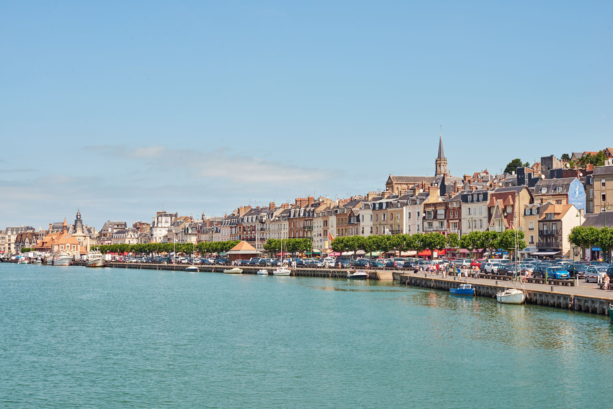 A view of the seafront promenade at Deauville
