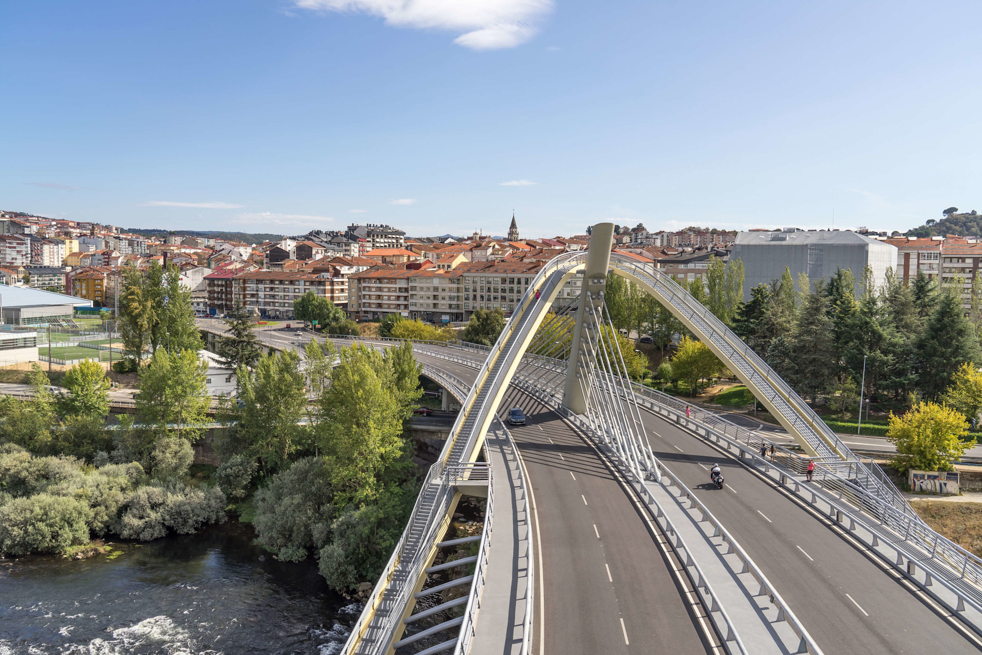 The Millenium bridge leading to Ourense, Galicia