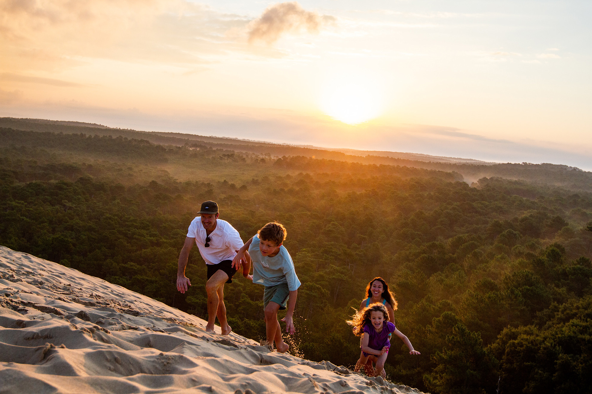 Family having fun on a summer holiday