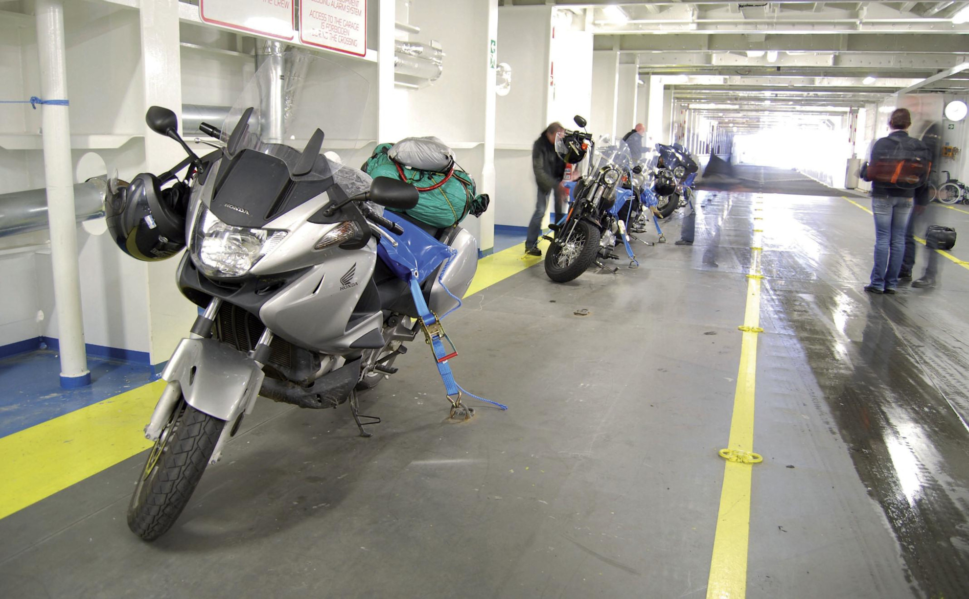 Motorbike driving on a winding road