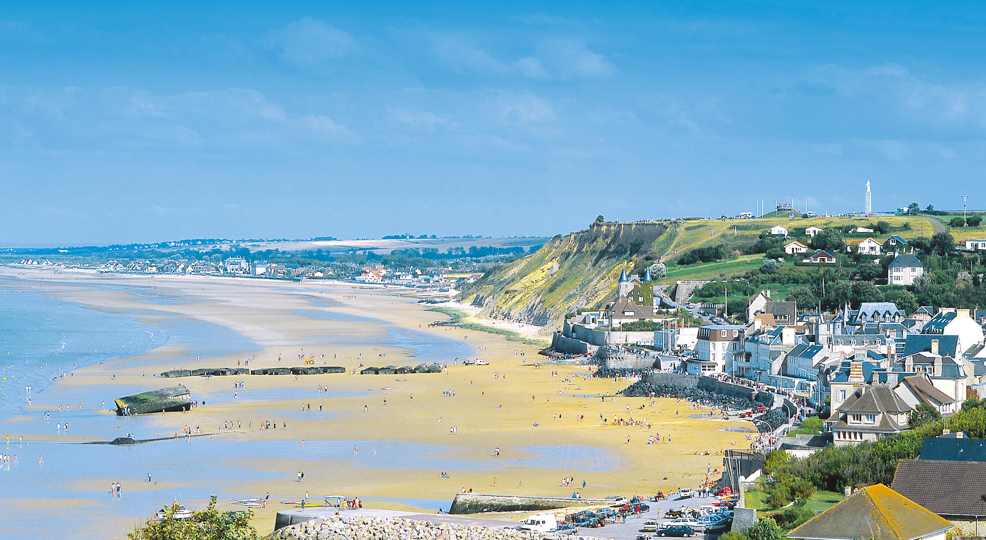 The famous D-Day landing beaches at Arromanches, Normandy