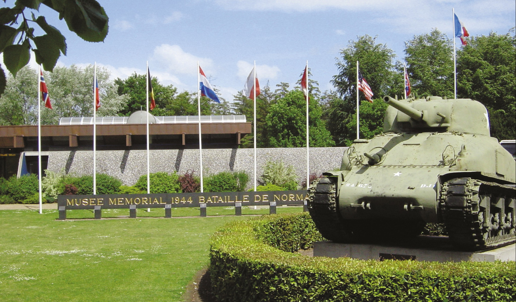Tank outside the D-day / WW2 Battle of Normandy Memorial museum