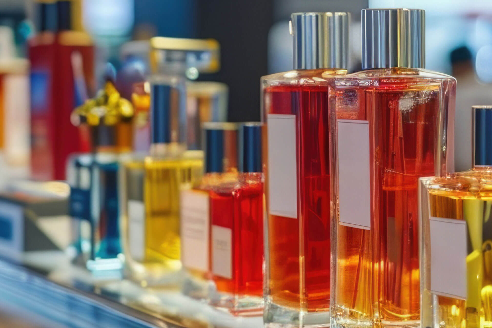 Girl smelling perfumes