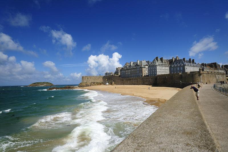 A view of St Malo, looking in from the beach