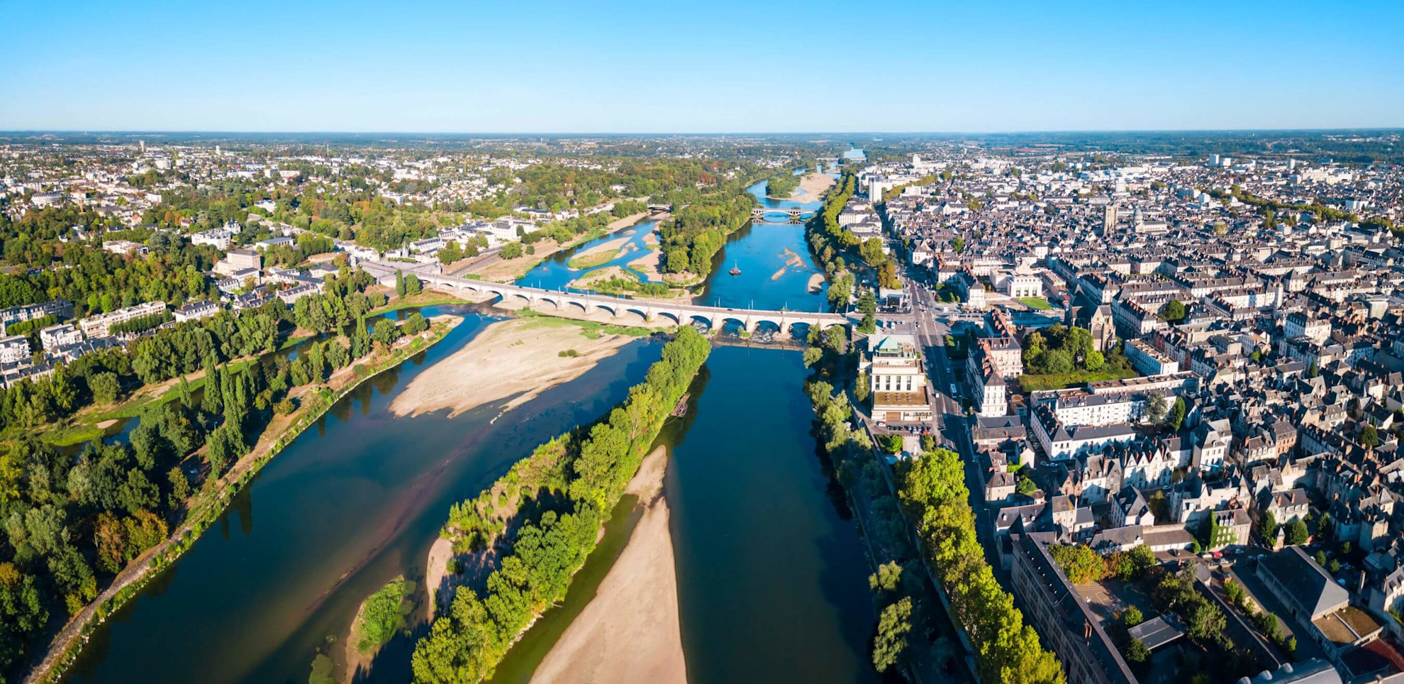 Aerial view of Tours, Loire Vally, France