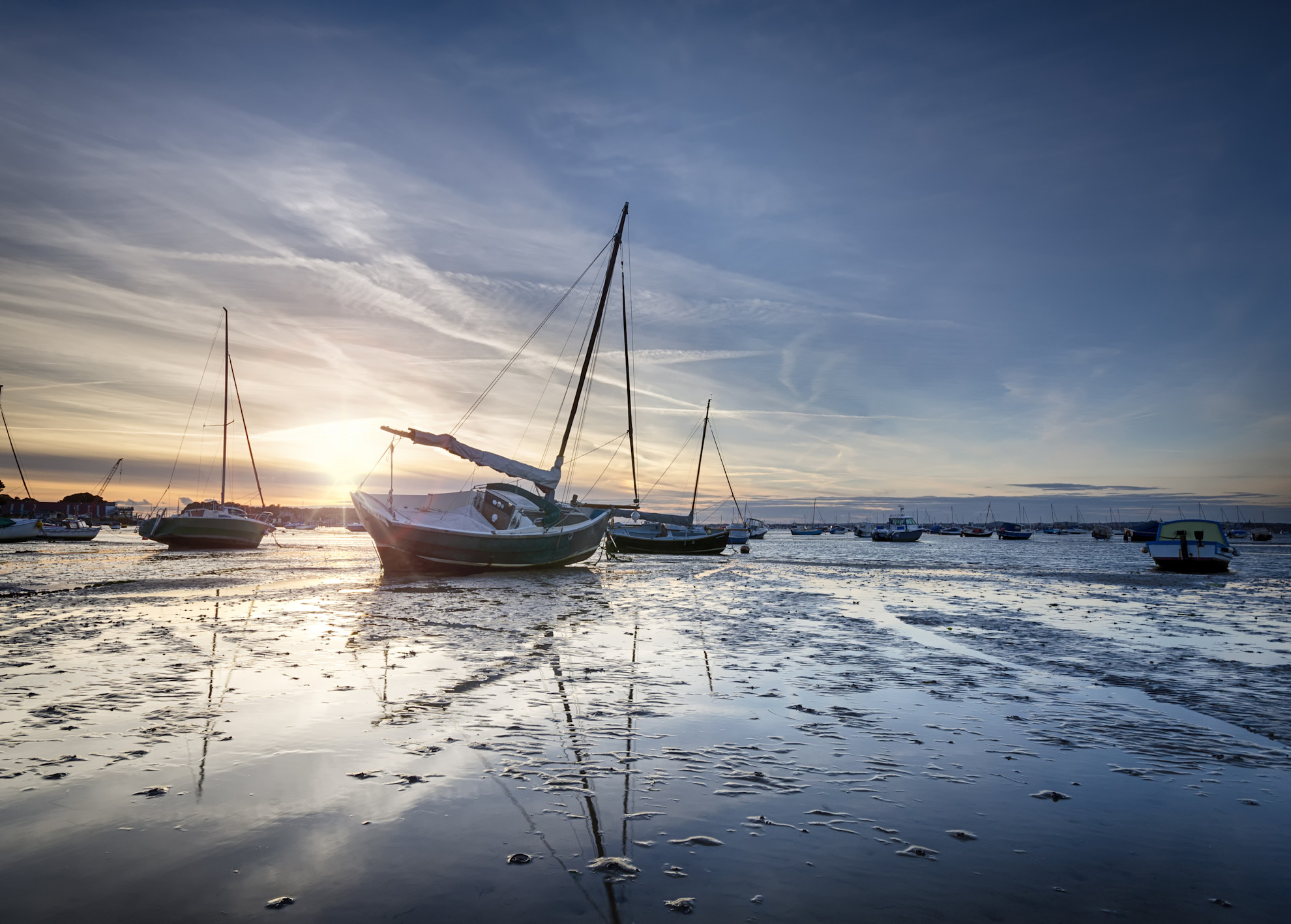 Sailing boats in Poole harbour