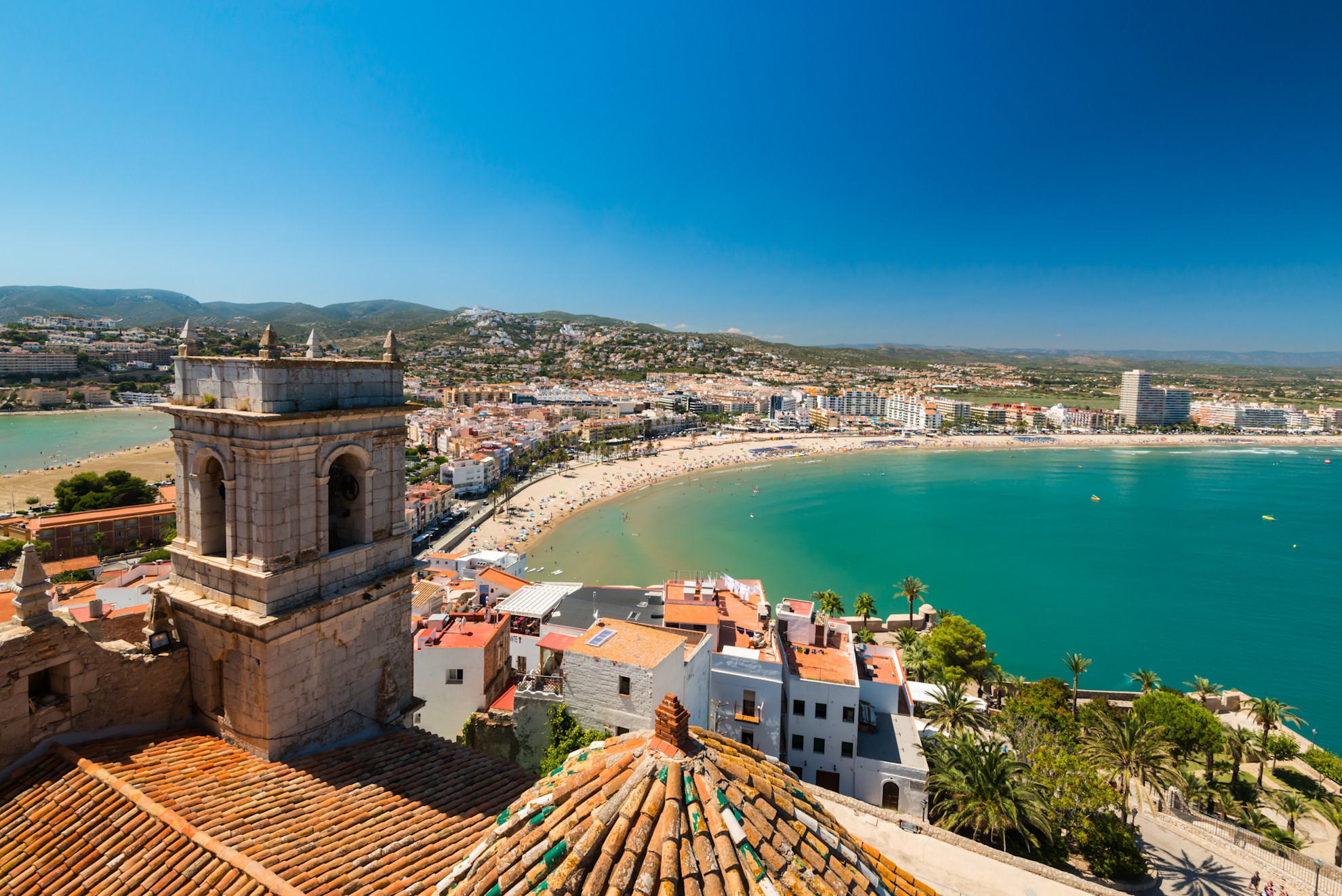 View of Peniscola from Castillo del Papa Luna, Valencia